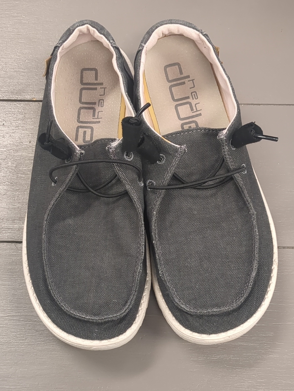 Hey Dude Charcoal Gray Canvas Slip-On Loafers